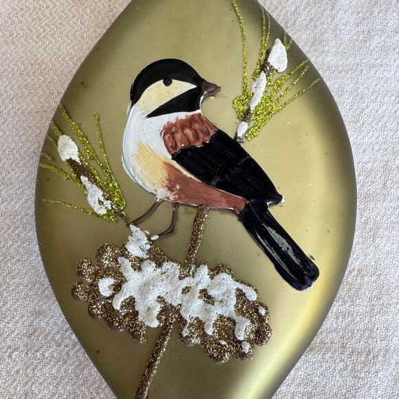 Vintage Hand Painted Chickadee Christmas Ornament - Picture 2 of 6
